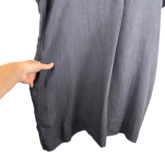 Faherty Dress Womens Small Blue Sanibel Basketweave 100% Linen Coastal Chic - Picture 5 of 13